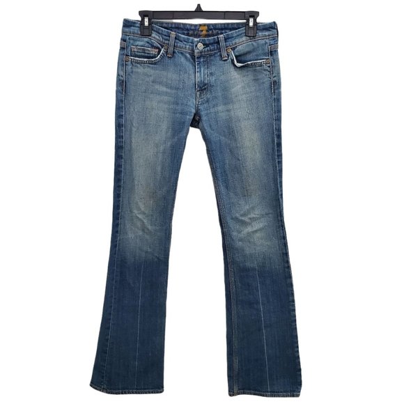 Jeans 7 For All Mankind Femme - Taille 29 (Longueur 27) - Coupe Bootcut Délavée - Occasion Excellent État